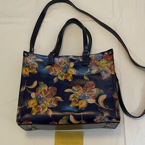 Patricia Nash Navy Floral Tote